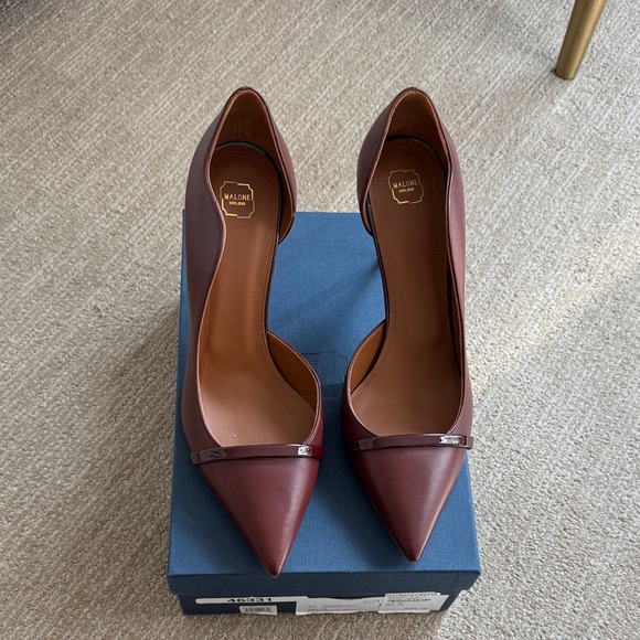 Malone Souliers New in Box Burgundy/Brown Heels size 42 (12 US) - Picture 1 of 8